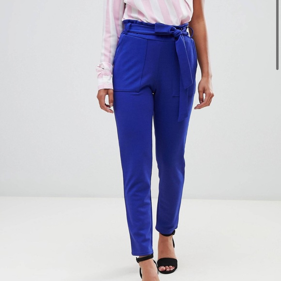 Boohoo Pants - Boohoo Petite Tie Waist High Waisted Pants